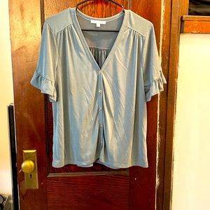 Sage green short sleeve top